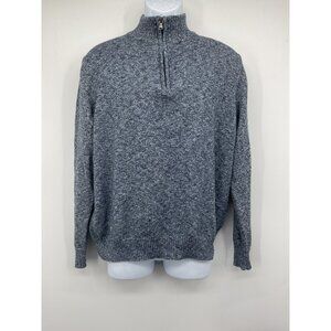 Croft & Barrow Mens Gray Half-Zip Sweater L Cotton Blend Made In Bangladesh